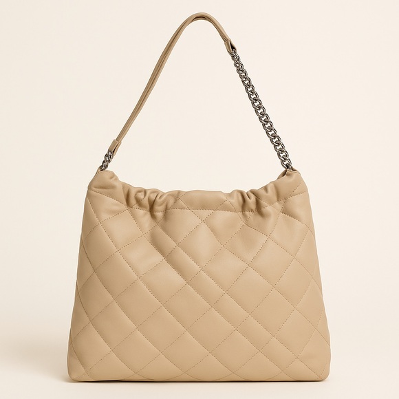 INC International Concepts Beige Quilted hobo Shoulder Bag - Picture 1 of 13